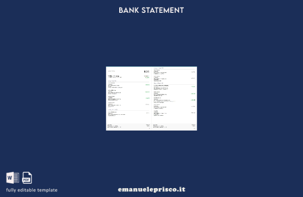 modello di pagine di estratto conto bancario Germania N in stile verificato
