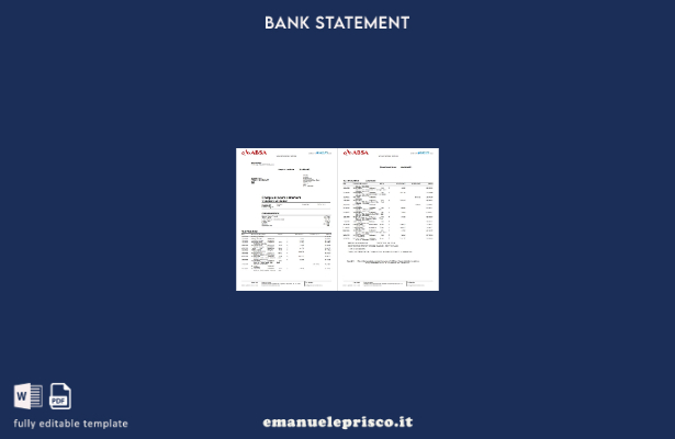 modello di pagine di parole dell'estratto conto bancario Absa del Regno Unito in