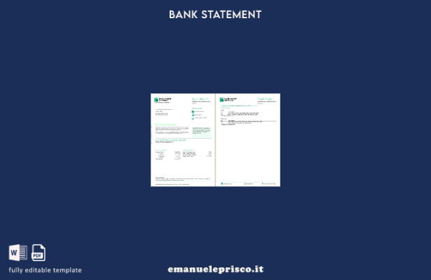 modello di pagine di parole dell'estratto conto bancario BNP Paribas della Banca