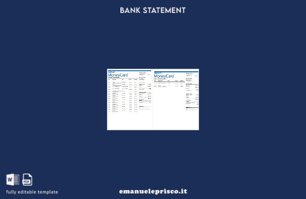 modello di pagine di parole dell'estratto conto bancario Walmart MoneyCard USA 1
