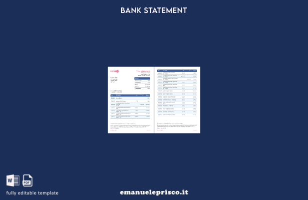 modello di pagine di parole dell'estratto conto bancario di Kroo del Regno Unito