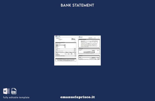 modello di pagine di parole di estratto conto bancario Citibank USA in stile ver