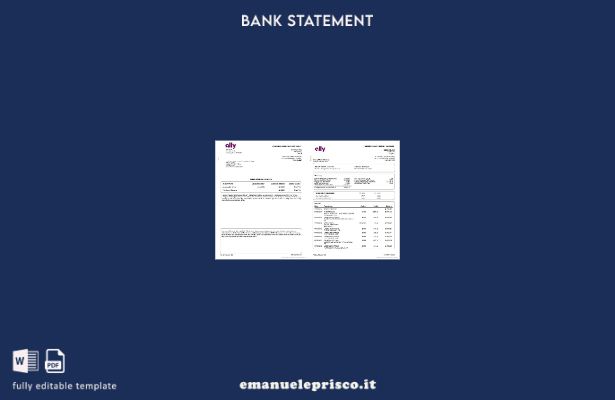 modello di parole di estratto conto bancario USA Ally in stile verificato (pagin