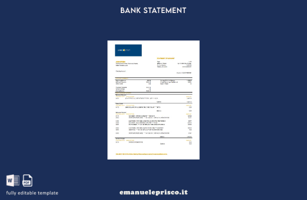 parola dell'estratto conto bancario Laos LCNB stile verificato. modello