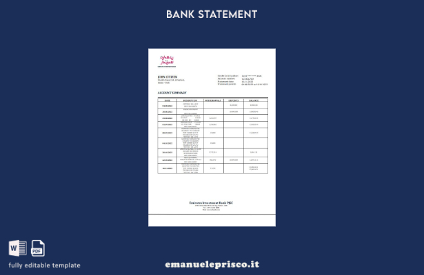stile verificato Modello word di estratto conto bancario per gli investimenti de