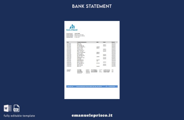 stile verificato modello word di prova dell'indirizzo della banca della Samoa Ba