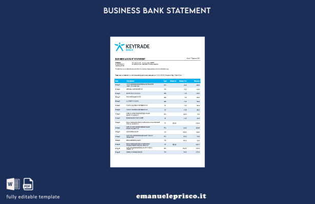 stile verificato Modello di dichiarazione dell'azienda commerciale Keytrade in f