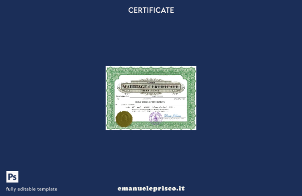 certificato di matrimonio Samoa in stile verificato modello Word e PDF