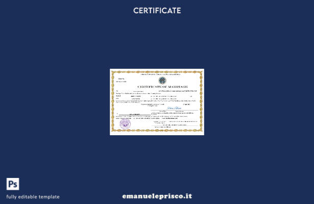 certificato di matrimonio delle Isole Marshall in stile verificato modello Word