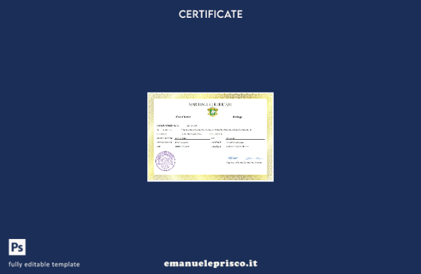certificato di matrimonio in stile verificato della Costa d'Avorio modello Word