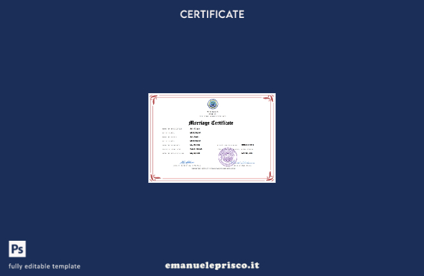certificato di matrimonio in stile verificato della Micronesia Modello Word e PD