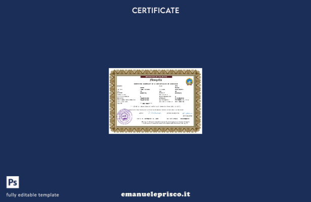 certificato di matrimonio mongolo in stile verificato modello Word e PDF