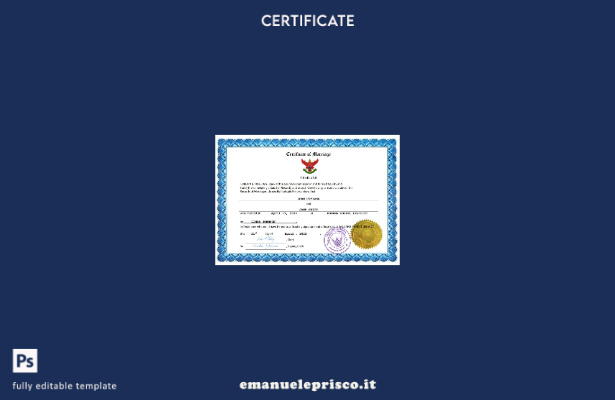 certificato di matrimonio tailandese in stile verificato modello Word e PDF
