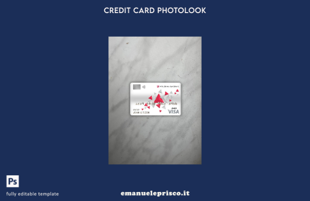 modello anteriore photolook della carta di debito del visto della banca landsban