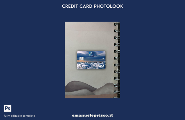 modello frontale con photolook per carta classica per visto bancario France La B