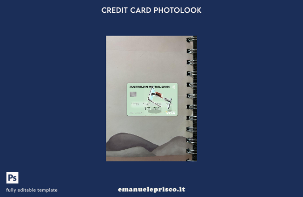 modello frontale photolook con carta visto Australia Australian Mutual Bank in s