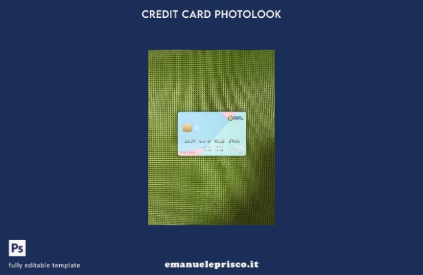 modello frontale photolook con carta visto bancario Costa Rica Improsa in stile