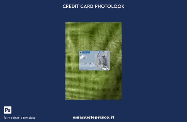 modello frontale photolook con carta visto della banca centrale della Bosnia ed