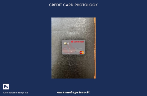 modello frontale photolook mastercard Spagna Banco Santander stile verificato