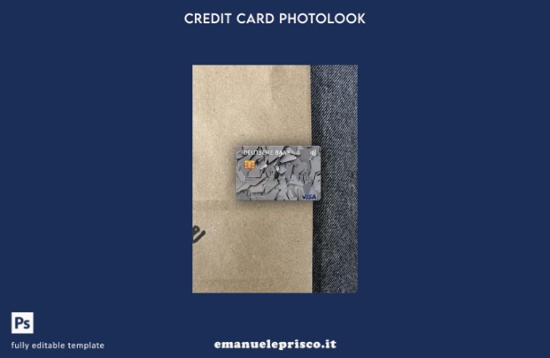 modello frontale photolook per carta visto USA Deutsche Bank stile verificato