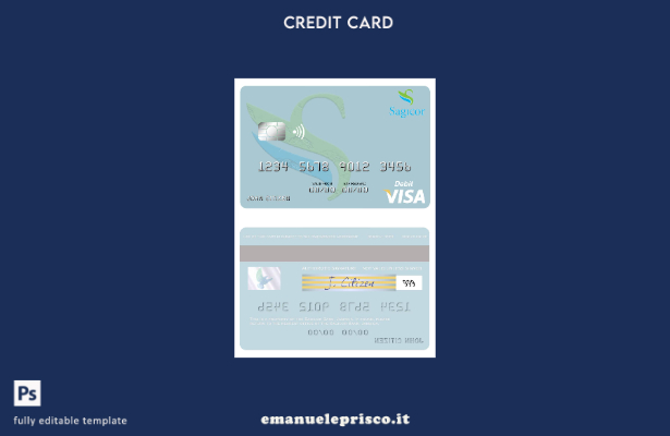 modello di carta di debito visto Jamaica Sagicor Bank in stile verificato
