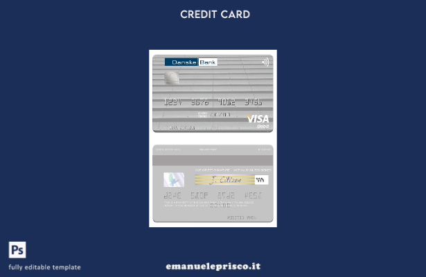 modello di carta di debito visto Lituania Danske Bank in stile verificato