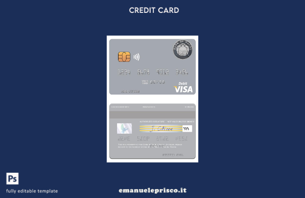modello di carta di debito visto Nauru Bank of Nauru in stile verificato