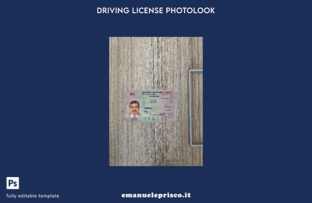 modello frontale photolook per patente di guida algerina in stile verificato