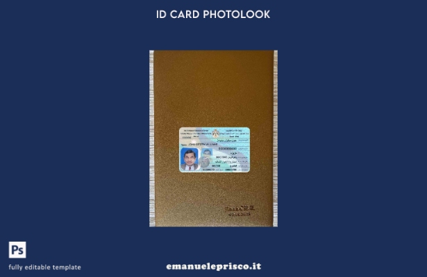 modello FRONTALE photolook della carta d'identità Jordan in stile verificato