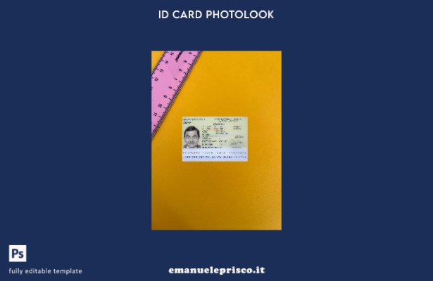 modello frontale photolook per carta d'identità del Benin in stile verificato