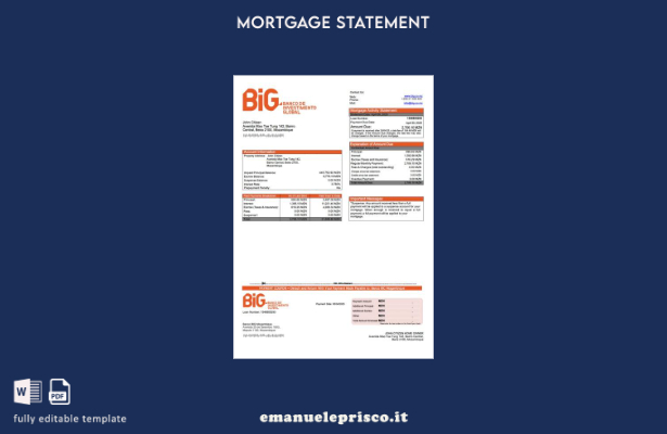 stile verificato Mozambico Banco BIG Moçambique modello di estratto conto ipotec