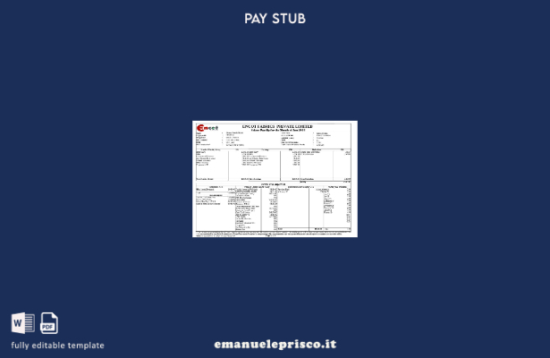 modello di busta paga per ufficio aziendale Encot Fabrics in stile verificato
