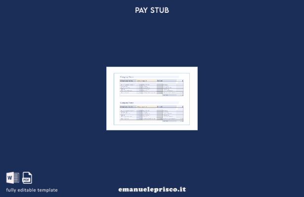 modello di versione della busta paga del dipendente in stile verificato