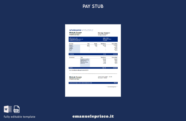 stile verificato Modello di libro paga aziendale all'ingrosso