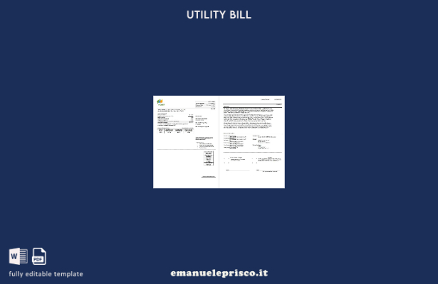 modello di bolletta delle utenze USA RG&E in stile verificato (pagine).